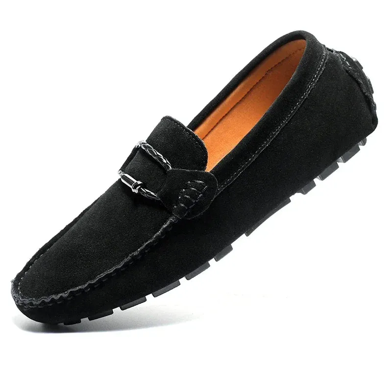 Hnzxzm Leather Men Shoes Casual Flats Men Shoes Breathable Loafers Genuine Leather Slip Moccasins Comfortable Checkered