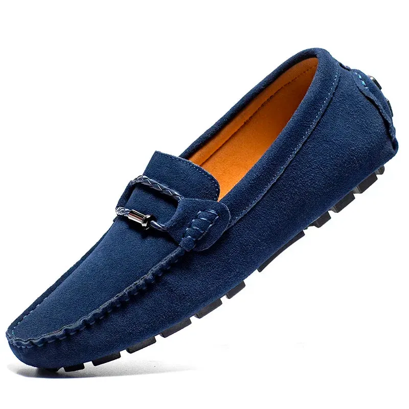 Hnzxzm Leather Men Shoes Casual Flats Men Shoes Breathable Loafers Genuine Leather Slip Moccasins Comfortable Checkered
