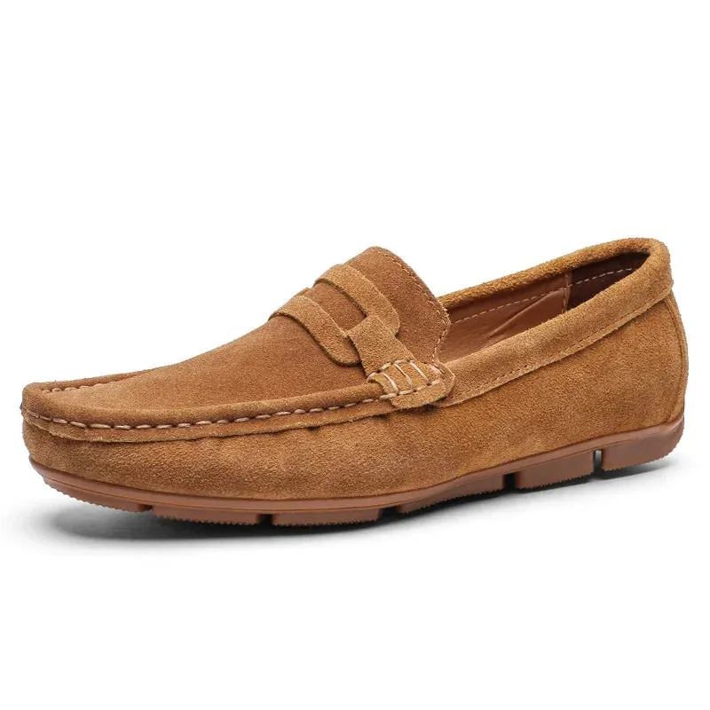 Hnzxzm Leather Men Shoes Casual Flats Men Shoes Breathable Loafers Genuine Leather Slip Moccasins Comfortable Checkered