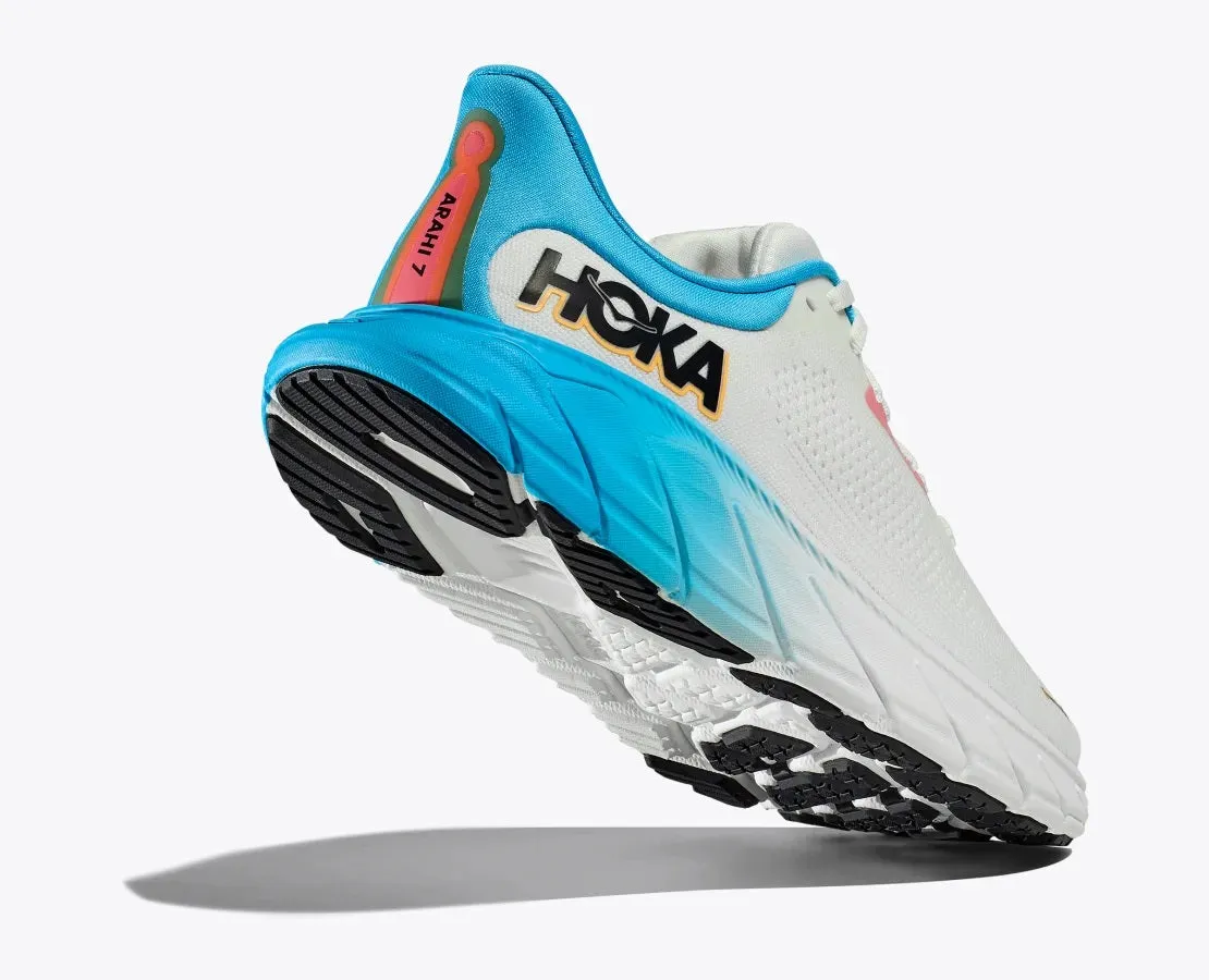 'Hoka' Women's Arahi 7 - Blanc De Blanc / Swim Day