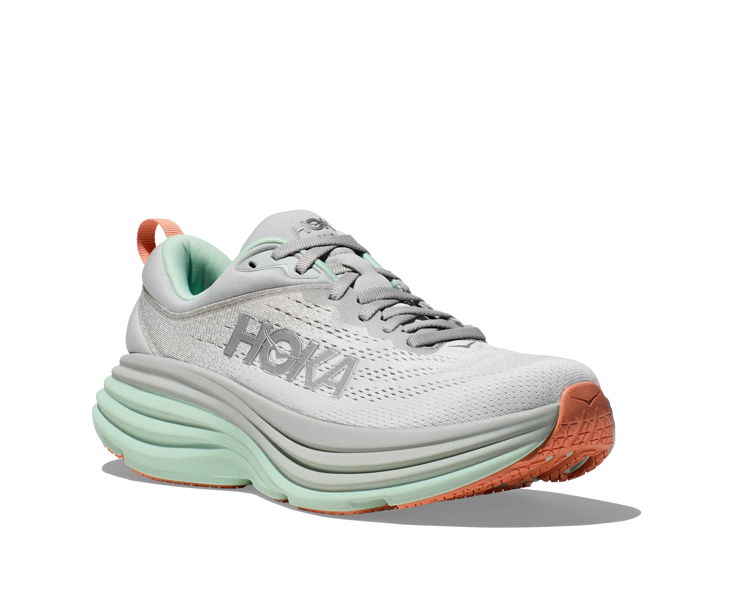 Hoka Womens Trainer Bondi 8 Stardust/Aqua Breeze