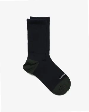 HYBRID MERINO CREW SOCKS NAVY/DARK GREEN