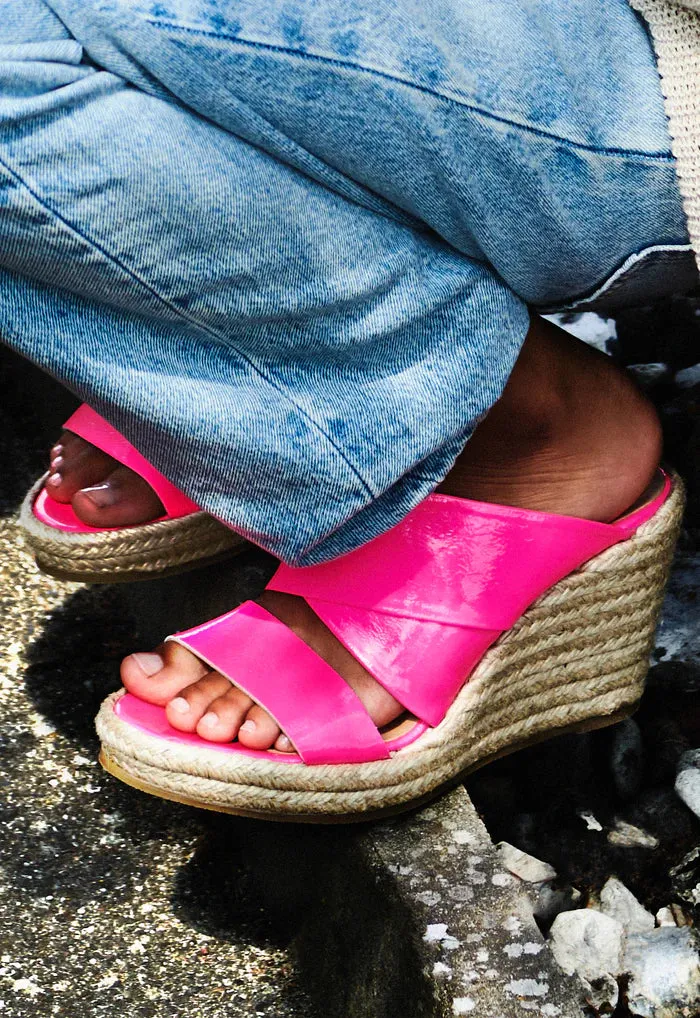 IVYLEE COPHENHAGEN - Bella Espadrille Wedges PATENT PINK