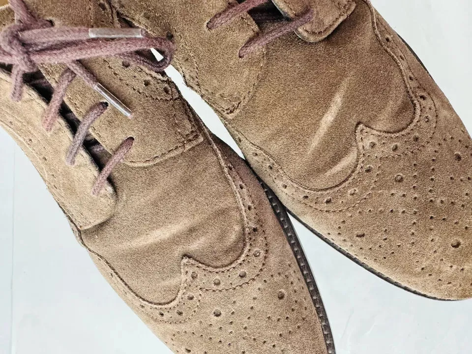 JONES Bootmakers Longwood Brown Suede Men’s Brogues Size UK 7