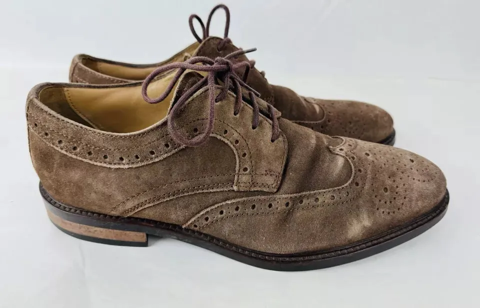 JONES Bootmakers Longwood Brown Suede Men’s Brogues Size UK 7