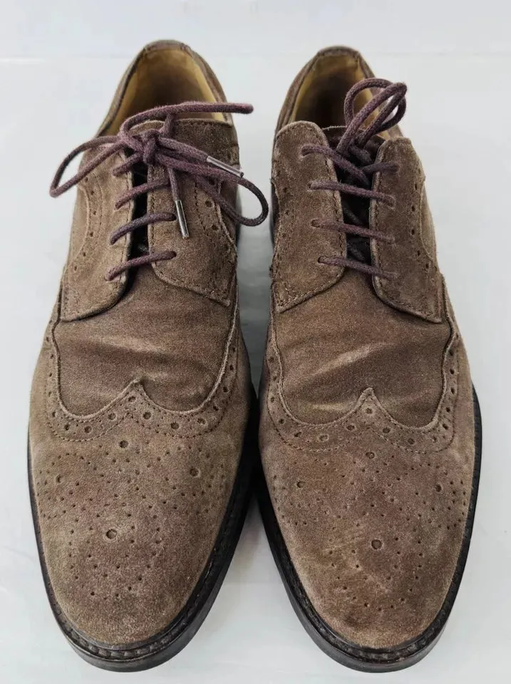 JONES Bootmakers Longwood Brown Suede Men’s Brogues Size UK 7
