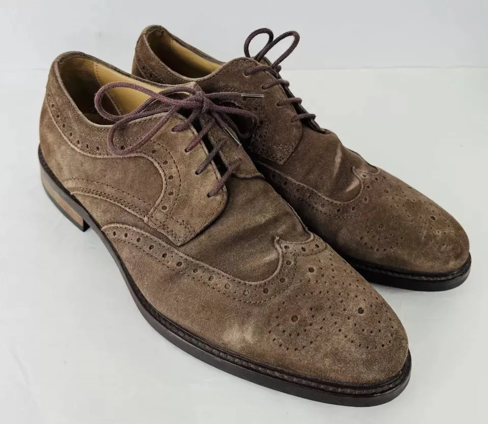 JONES Bootmakers Longwood Brown Suede Men’s Brogues Size UK 7