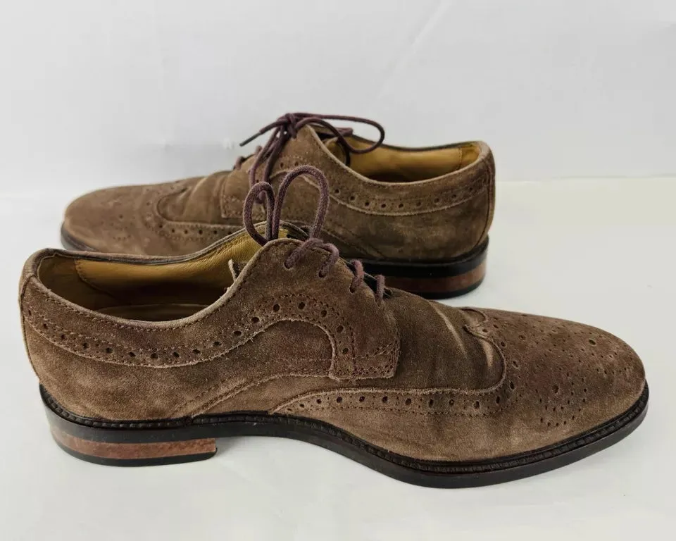 JONES Bootmakers Longwood Brown Suede Men’s Brogues Size UK 7