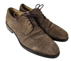 JONES Bootmakers Longwood Brown Suede Men’s Brogues Size UK 7