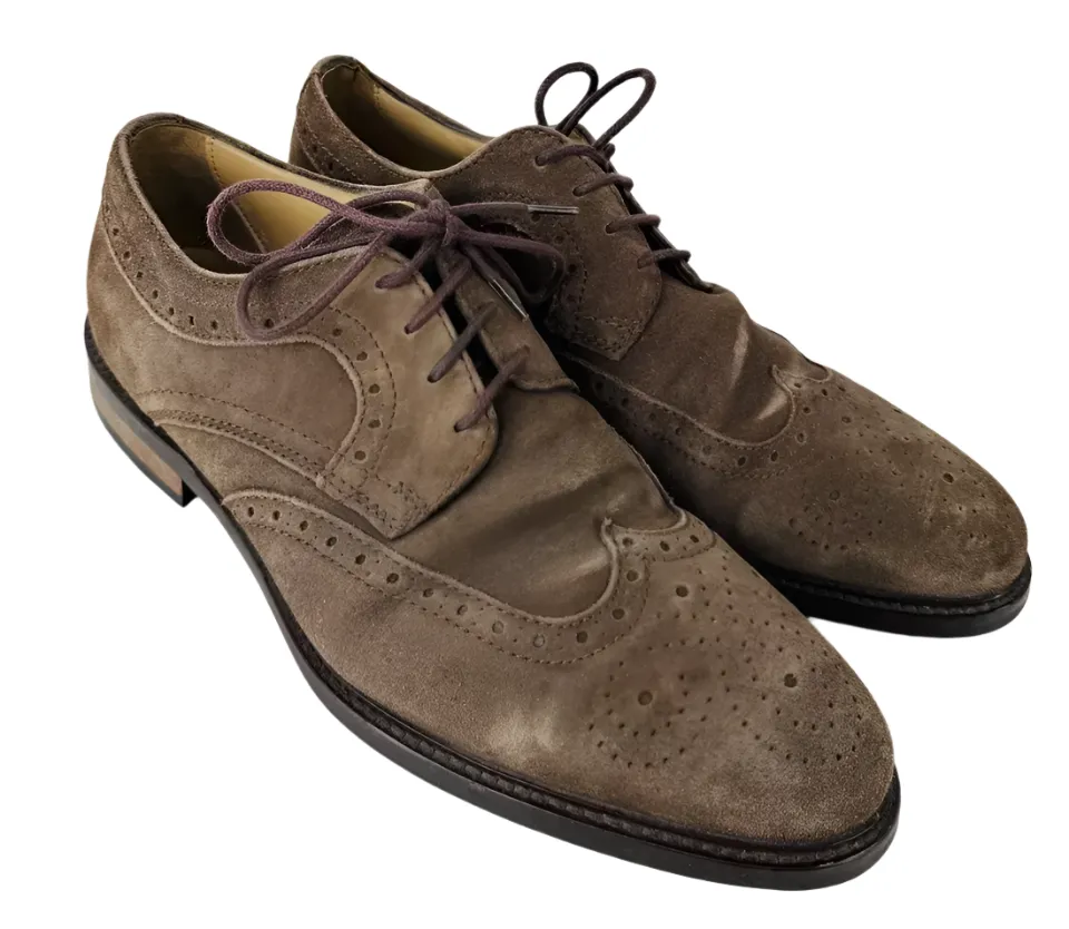 JONES Bootmakers Longwood Brown Suede Men’s Brogues Size UK 7