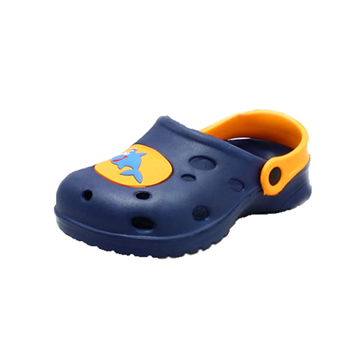 Kids Clog beach shoes with shark motif