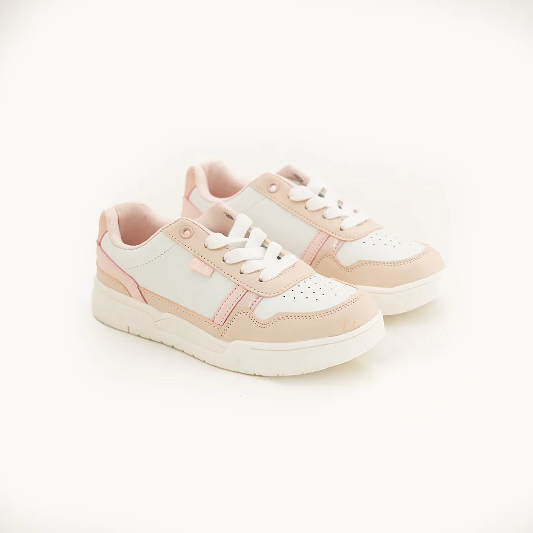 Lace Up Sneaker.Gold Glitter Detail.