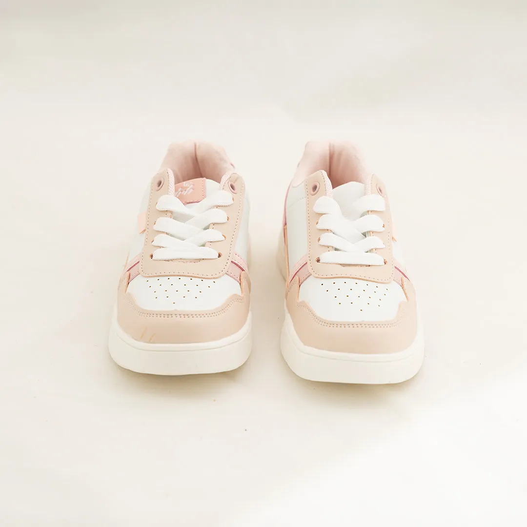 Lace Up Sneaker.Gold Glitter Detail.