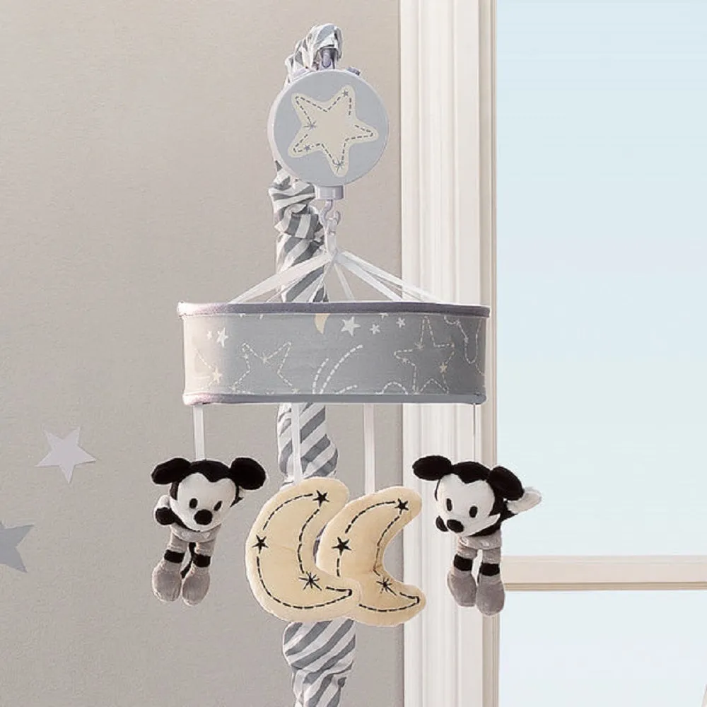 Lambs & Ivy Disney Baby Mickey Mouse  Musical Baby Crib Mobile - Gray/Yellow