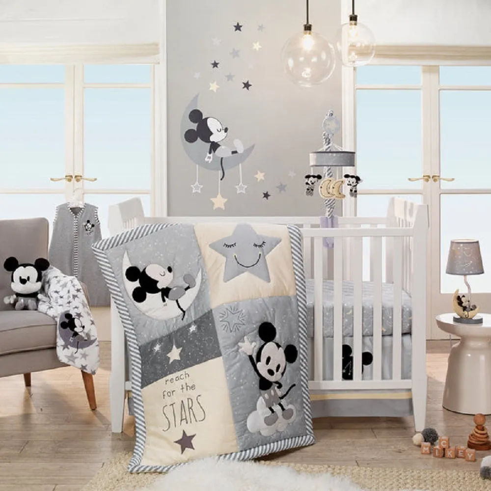 Lambs & Ivy Disney Baby Mickey Mouse  Musical Baby Crib Mobile - Gray/Yellow