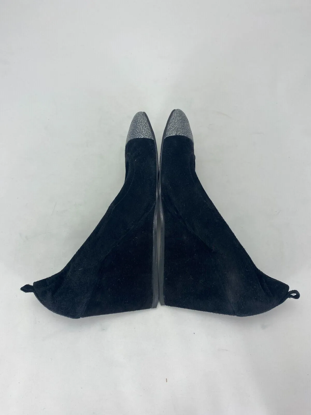 Lanvin black suede wedge pumps size UK7/US9