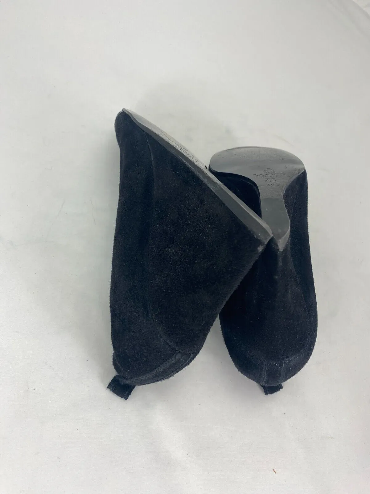 Lanvin black suede wedge pumps size UK7/US9