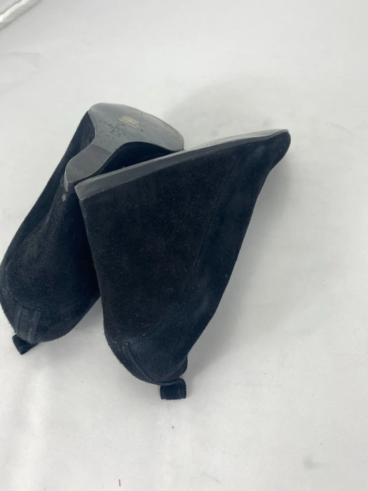 Lanvin black suede wedge pumps size UK7/US9