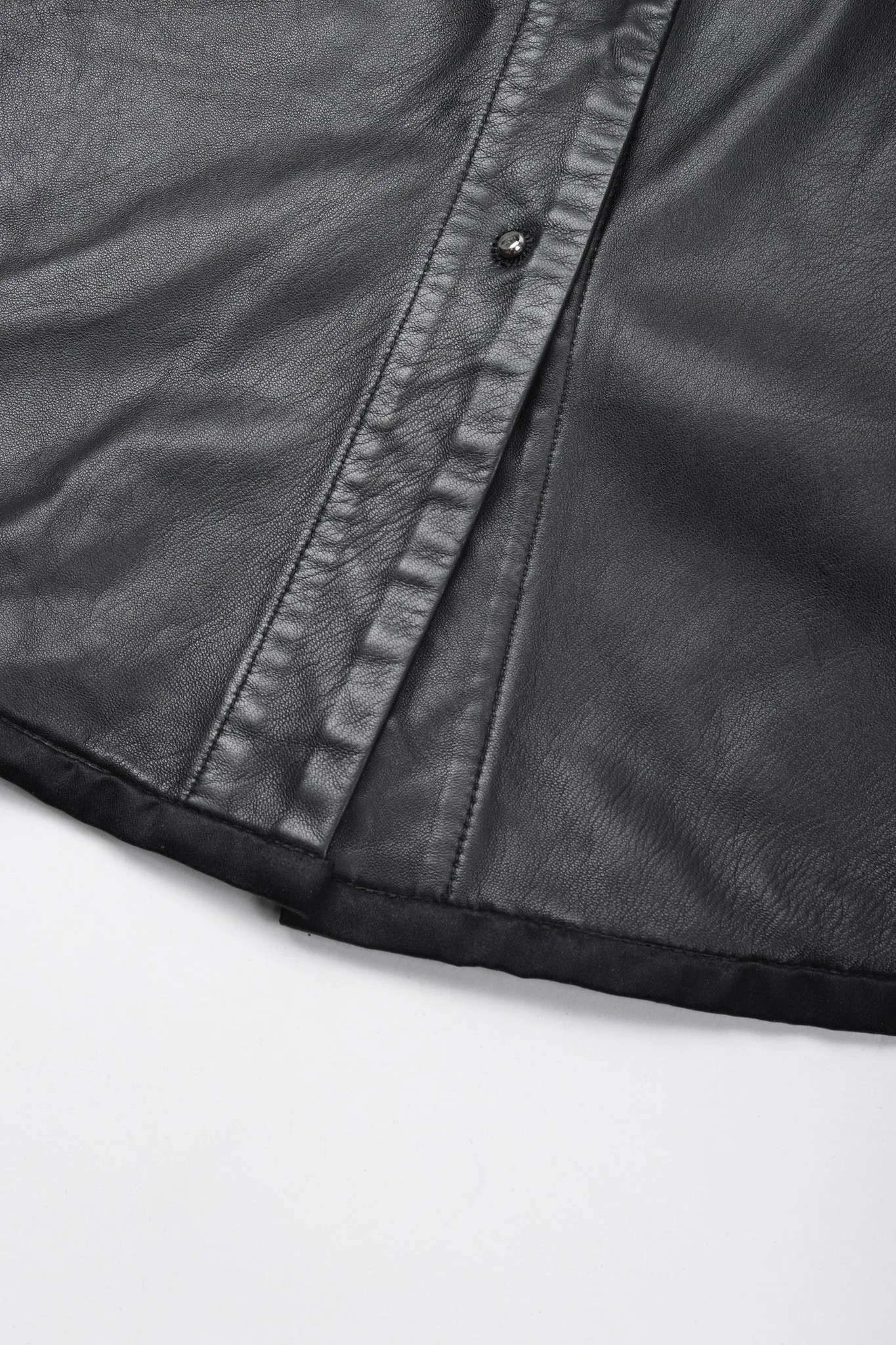 Leather Folded Cuff Shirt