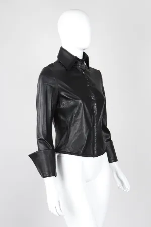 Leather Folded Cuff Shirt
