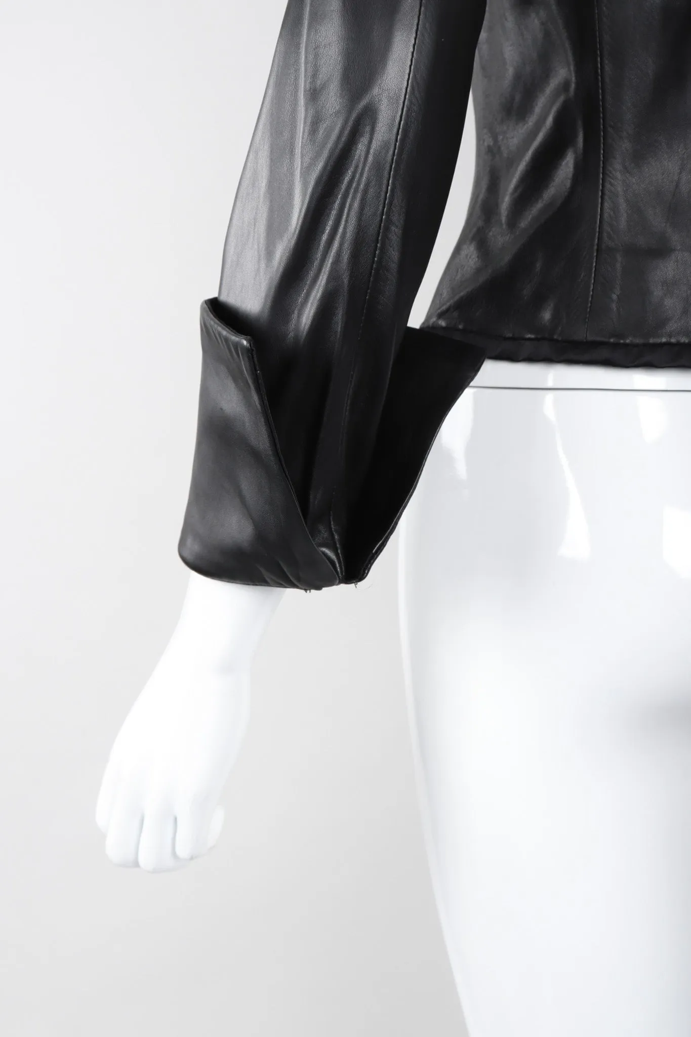 Leather Folded Cuff Shirt