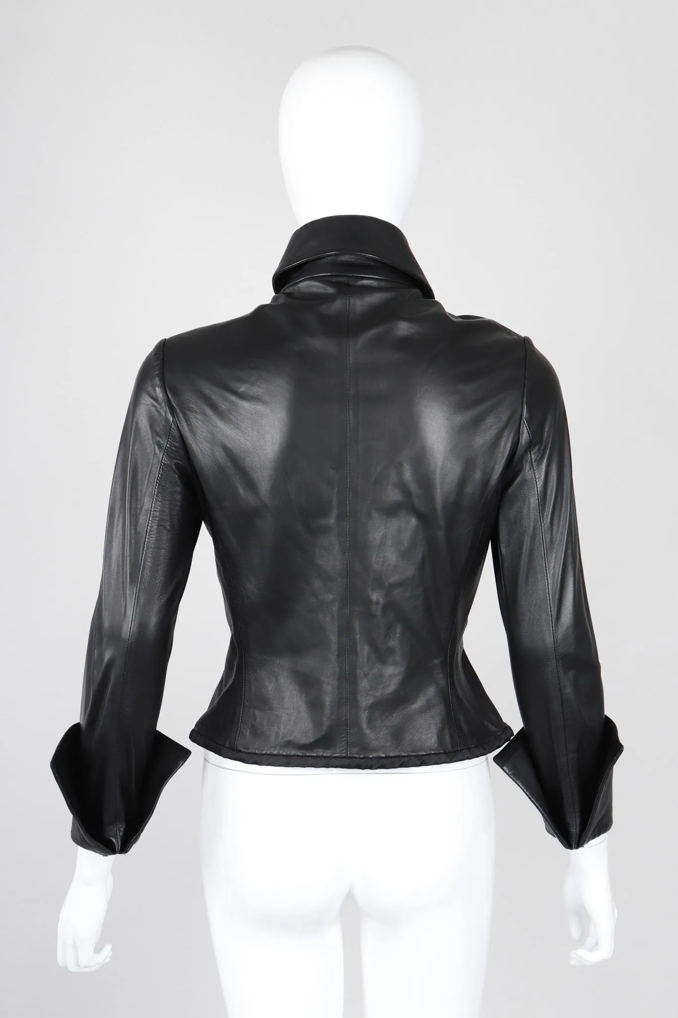 Leather Folded Cuff Shirt