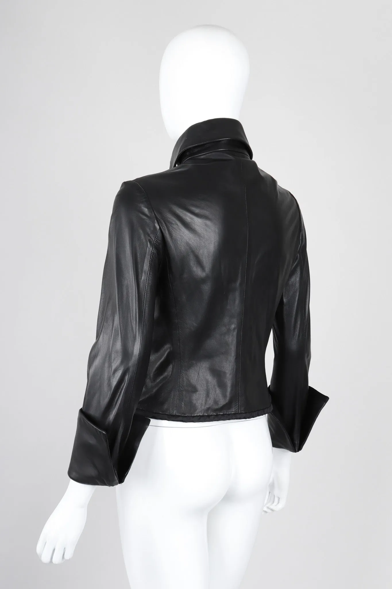Leather Folded Cuff Shirt