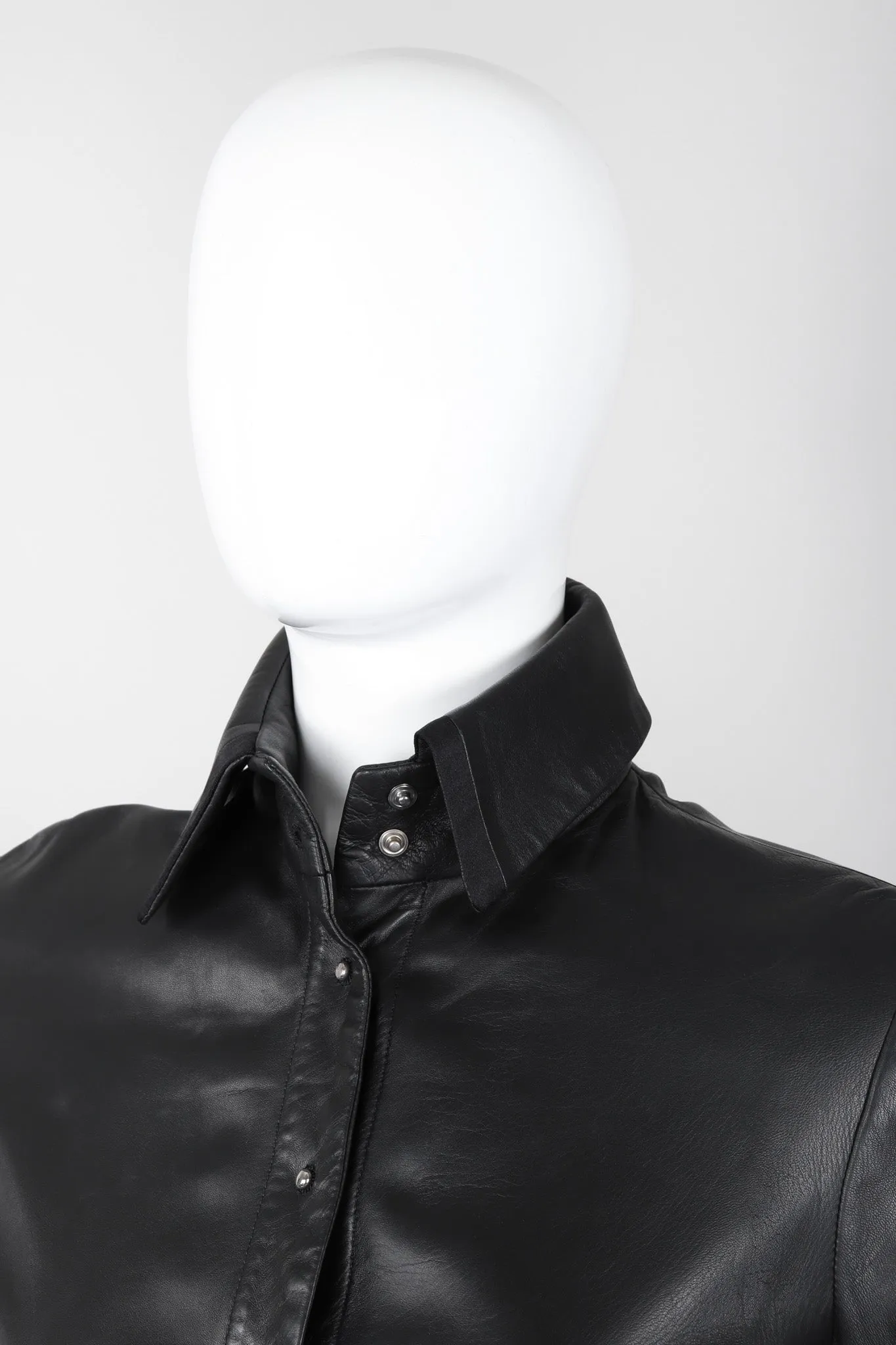 Leather Folded Cuff Shirt