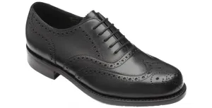 Loake Women's Viv Leather Oxford Brogue Shoes Black