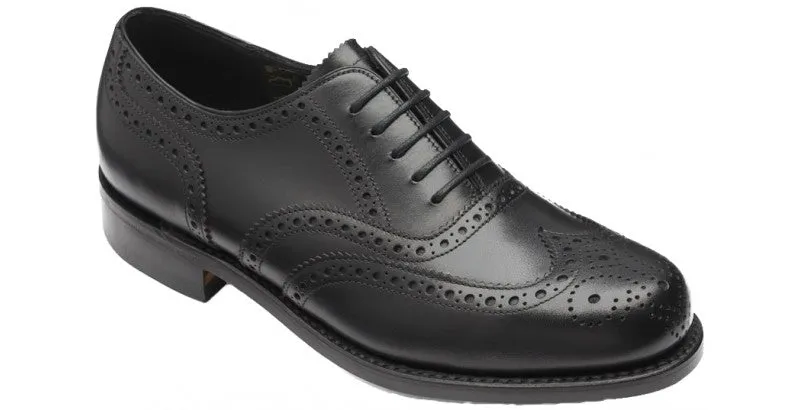 Loake Women's Viv Leather Oxford Brogue Shoes Black