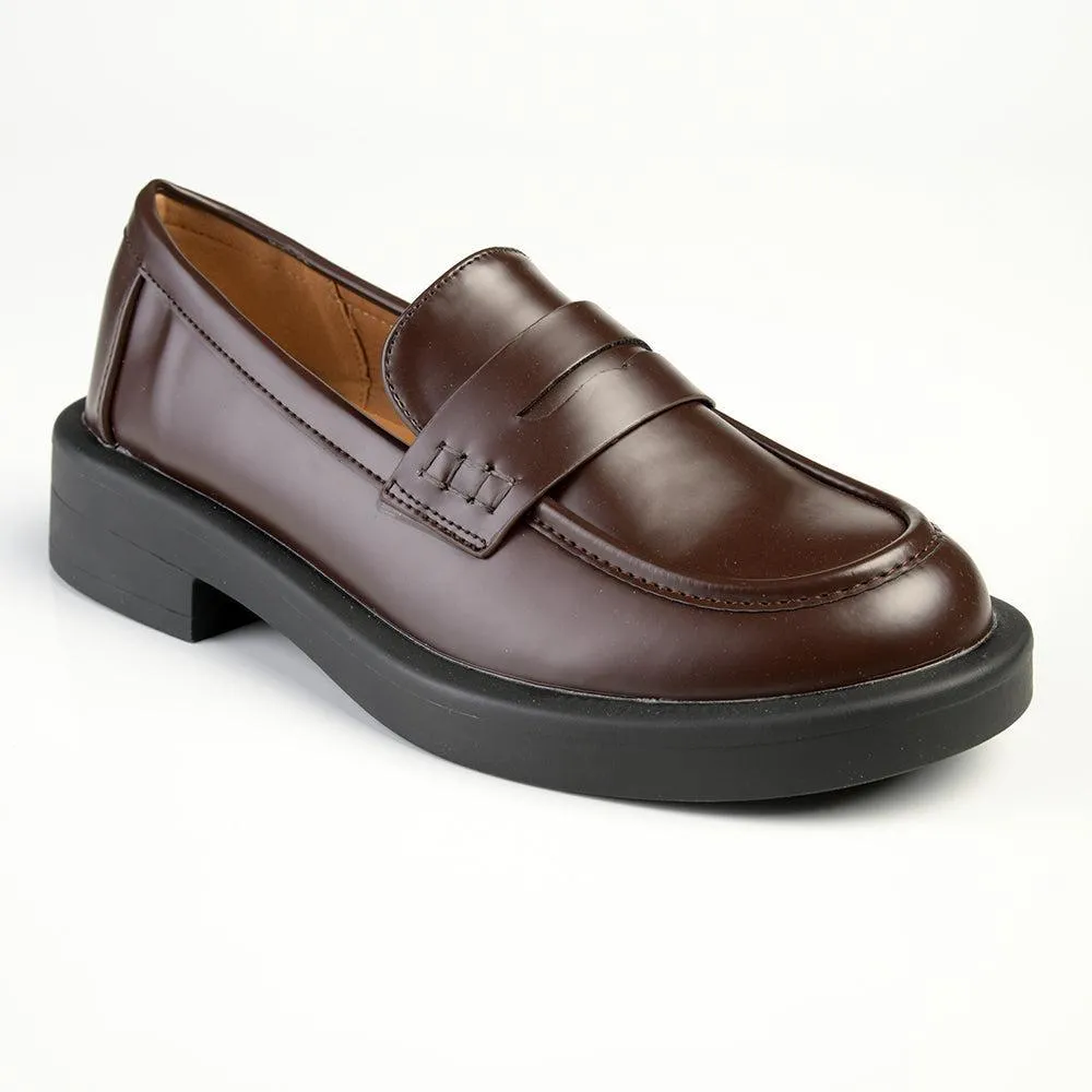 Madison Blessing - Cut Out Saddle Loafer  - Dark Brown
