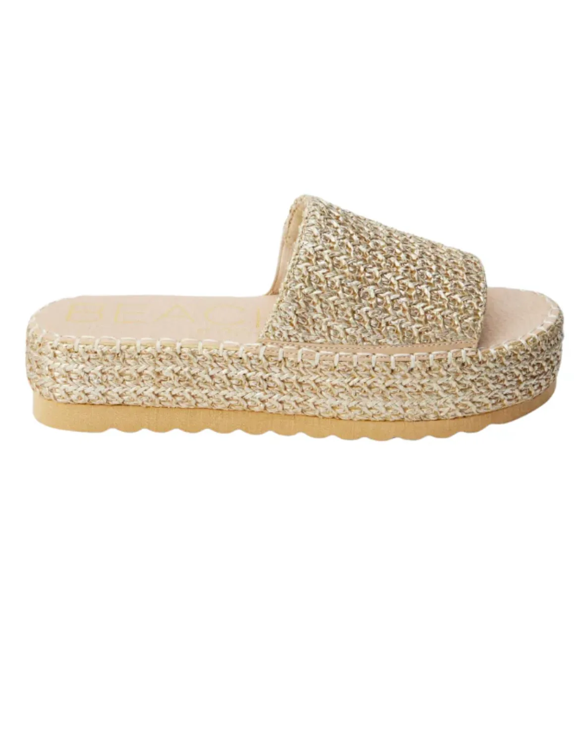 Matisse Del Mar Platform Sandals - Gold Raffia