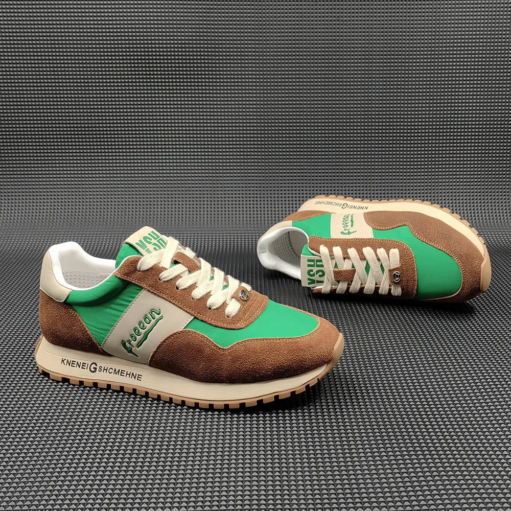 Men Fashion Patchwork Suede Casual Training Sneakers