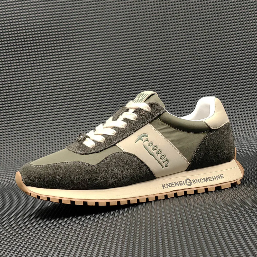 Men Fashion Patchwork Suede Casual Training Sneakers
