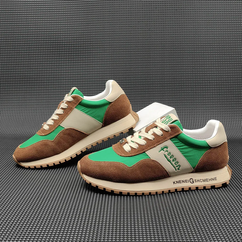 Men Fashion Patchwork Suede Casual Training Sneakers