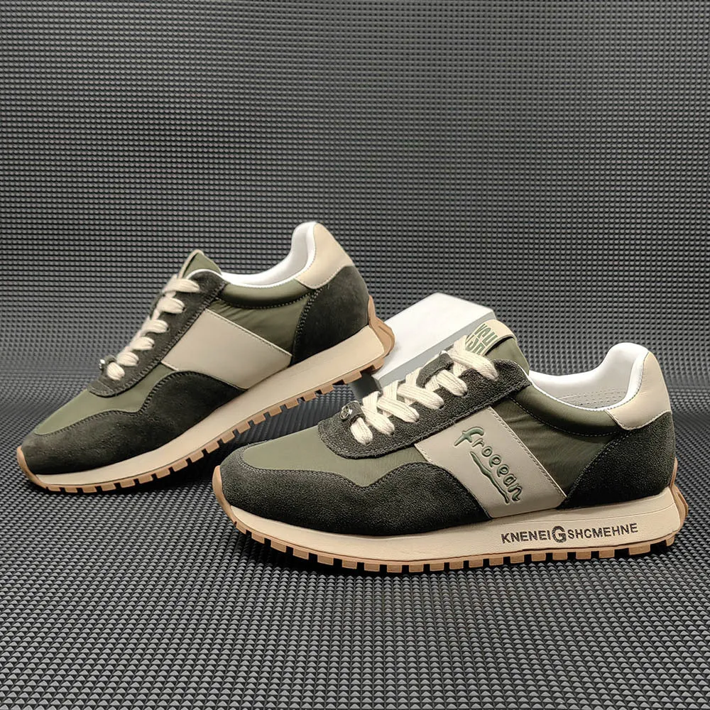 Men Fashion Patchwork Suede Casual Training Sneakers