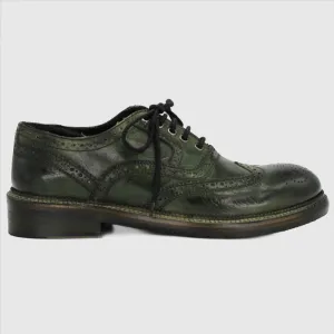 Men's Brogue Derby in calf leather Verde (JPU37340/5)