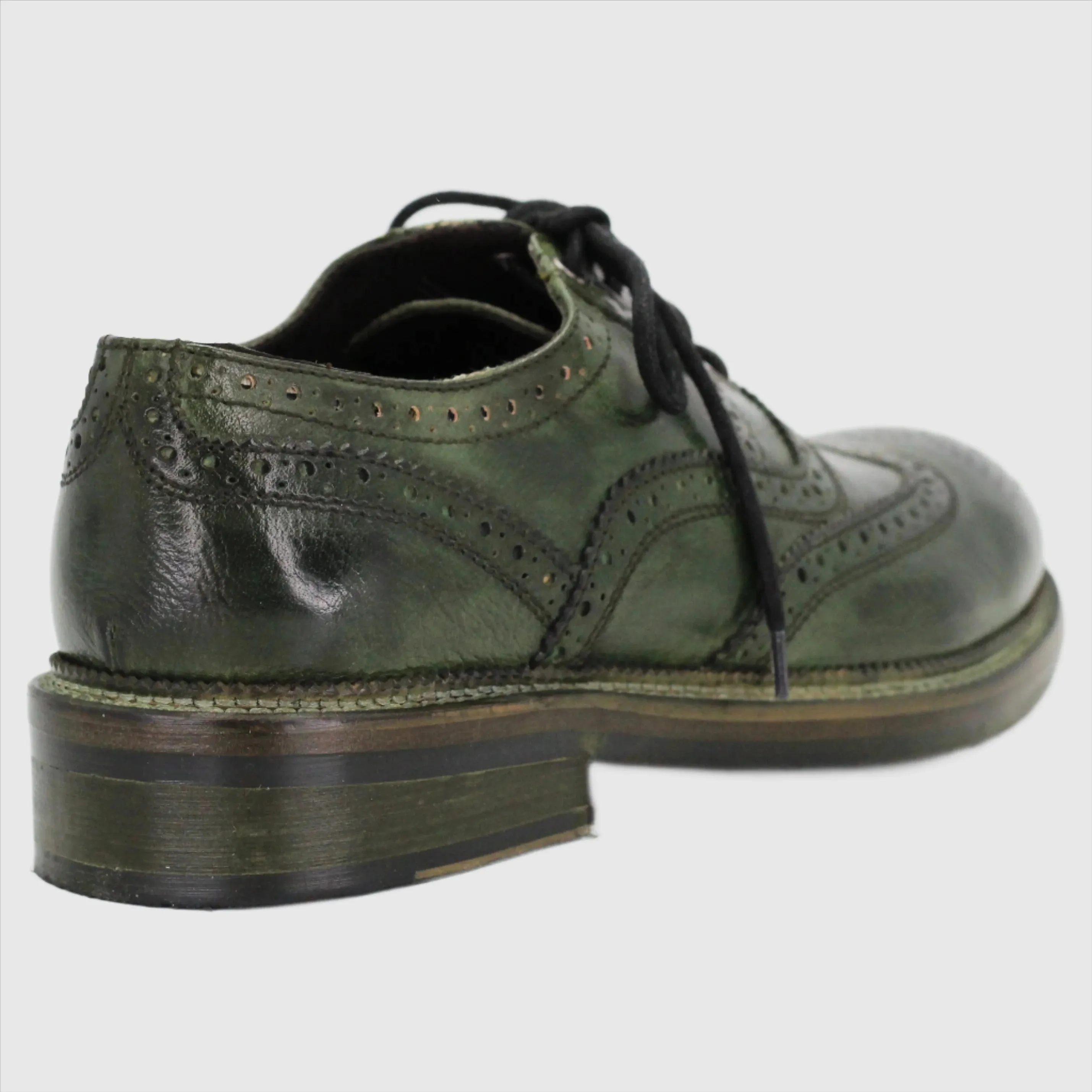 Men's Brogue Derby in calf leather Verde (JPU37340/5)