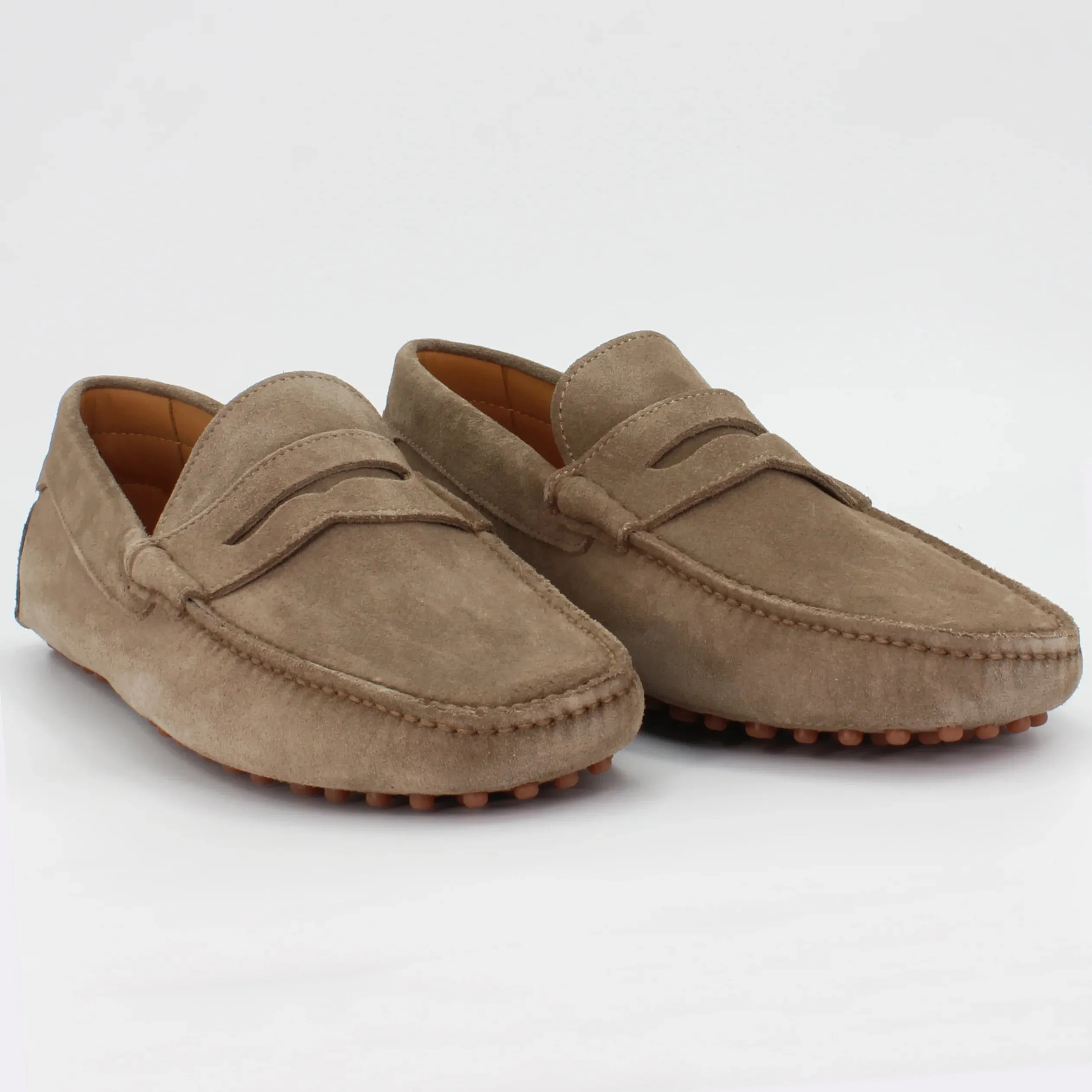 Men's Driver in Calf Leather Suede Almond Taupe (CONU0460002)