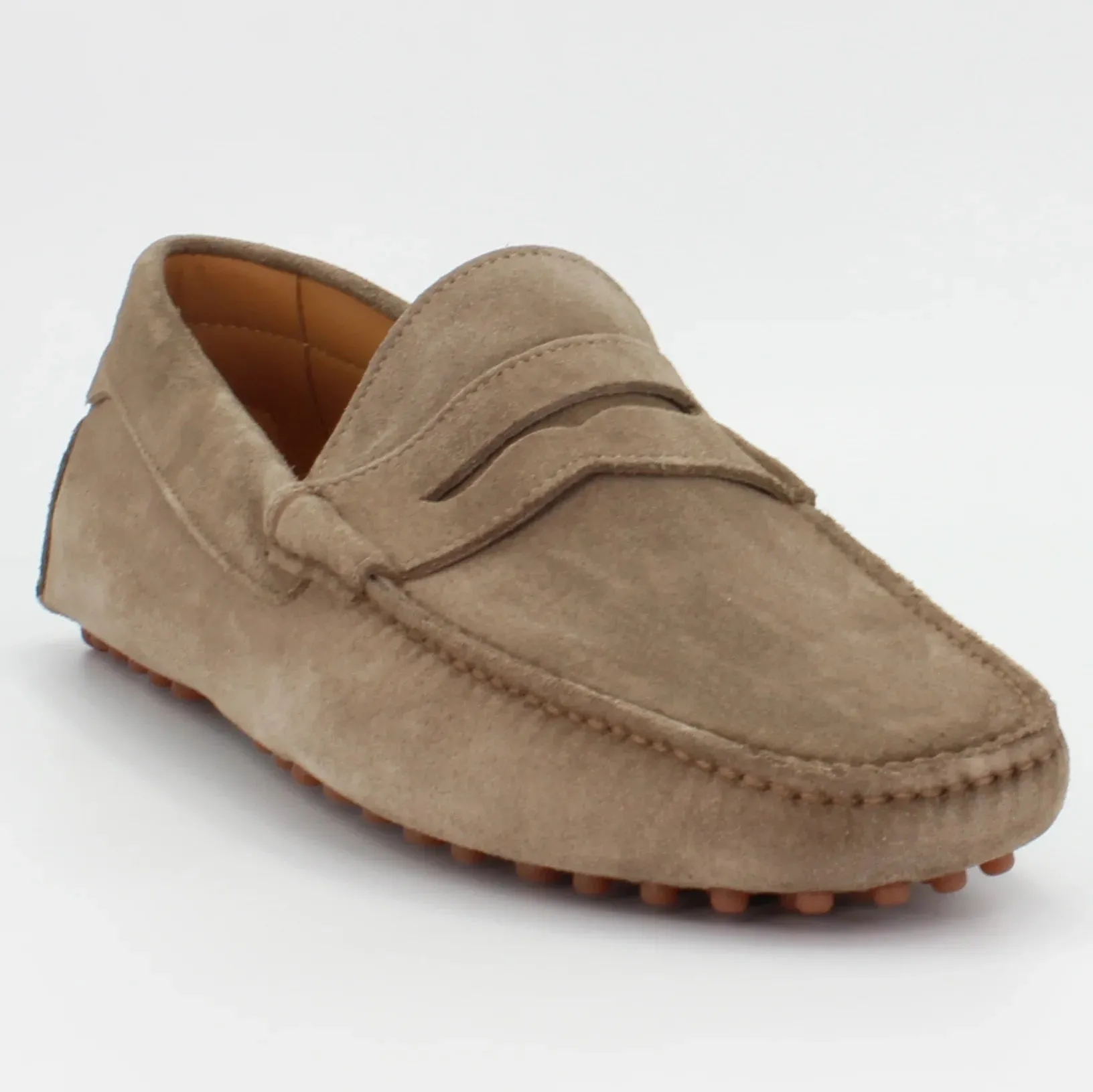 Men's Driver in Calf Leather Suede Almond Taupe (CONU0460002)