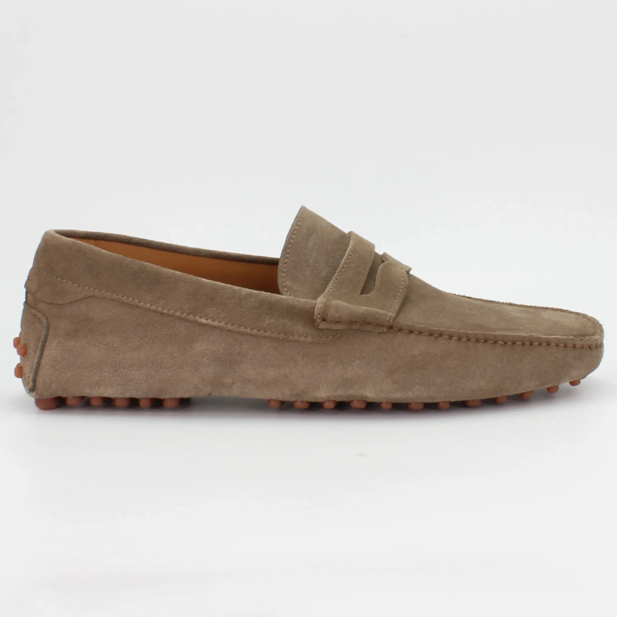 Men's Driver in Calf Leather Suede Almond Taupe (CONU0460002)