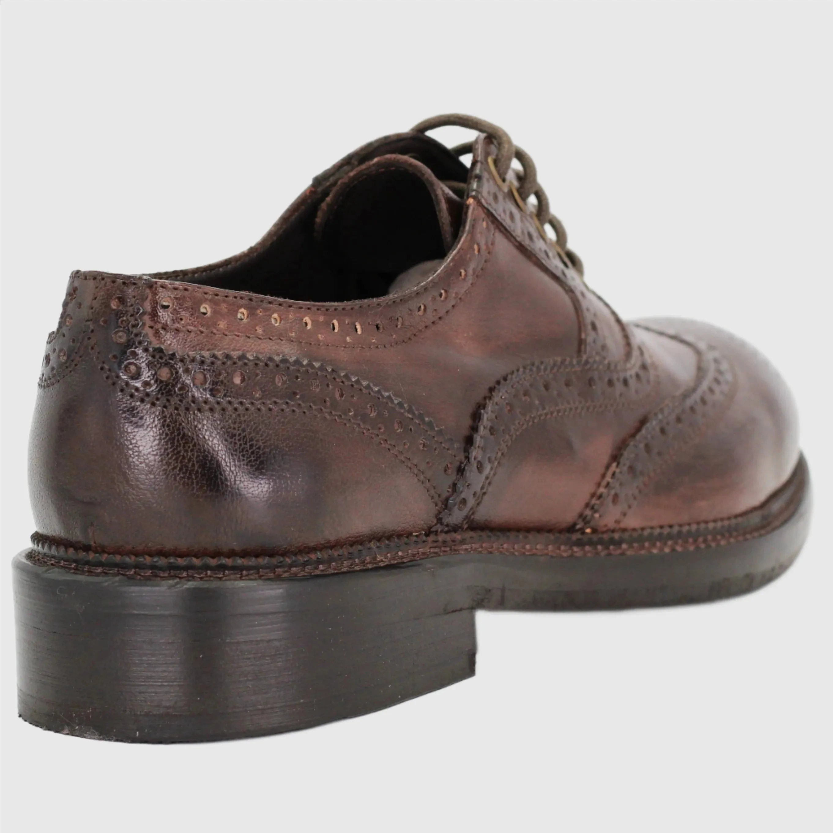 Men's Leather Brogue Derby in Bronzato (JPU37340/5)