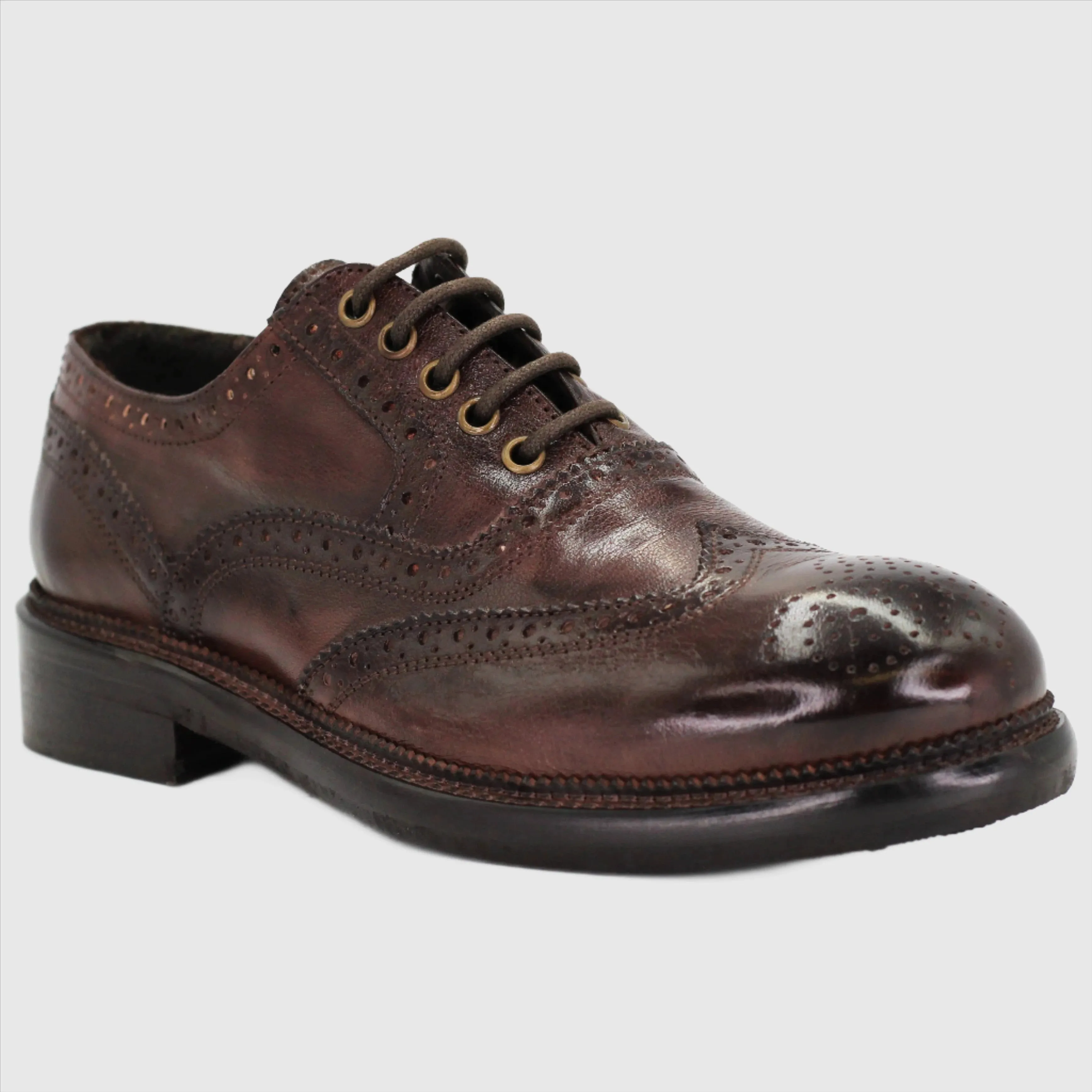 Men's Leather Brogue Derby in Bronzato (JPU37340/5)