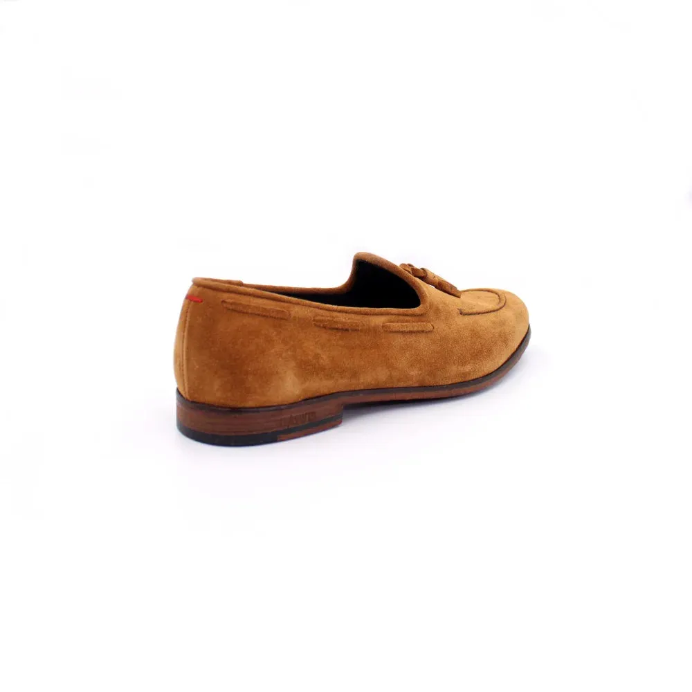 Men's Moccasin in Calf Leather Suede Ocra Tan (JPU809/4)