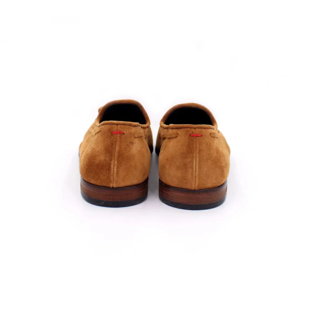 Men's Moccasin in Calf Leather Suede Ocra Tan (JPU809/4)