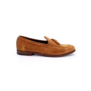 Men's Moccasin in Calf Leather Suede Ocra Tan (JPU809/4)
