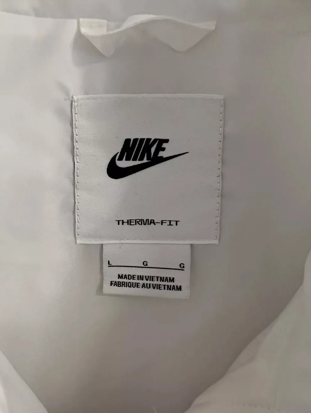 NEW! NIKE Classic Puffer Therma-Fit Oversized L Lrg Large Adult Women Sleeveless White Vest Jacket