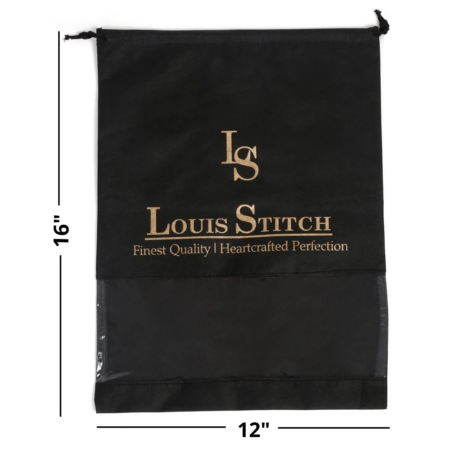 Non Woven Shoe Bag Pack Of  6 Black Plain & See Thru
