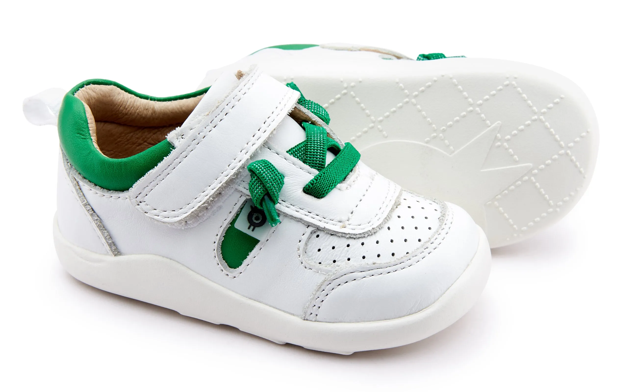Old Soles Boy's & Girl's 8033 Drop-In Sneakers - Snow/Neon Green