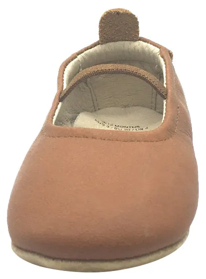 Old Soles Girl's 013 Luxury Ballet Tan Leather Elastic Mary Jane Flat Shoe